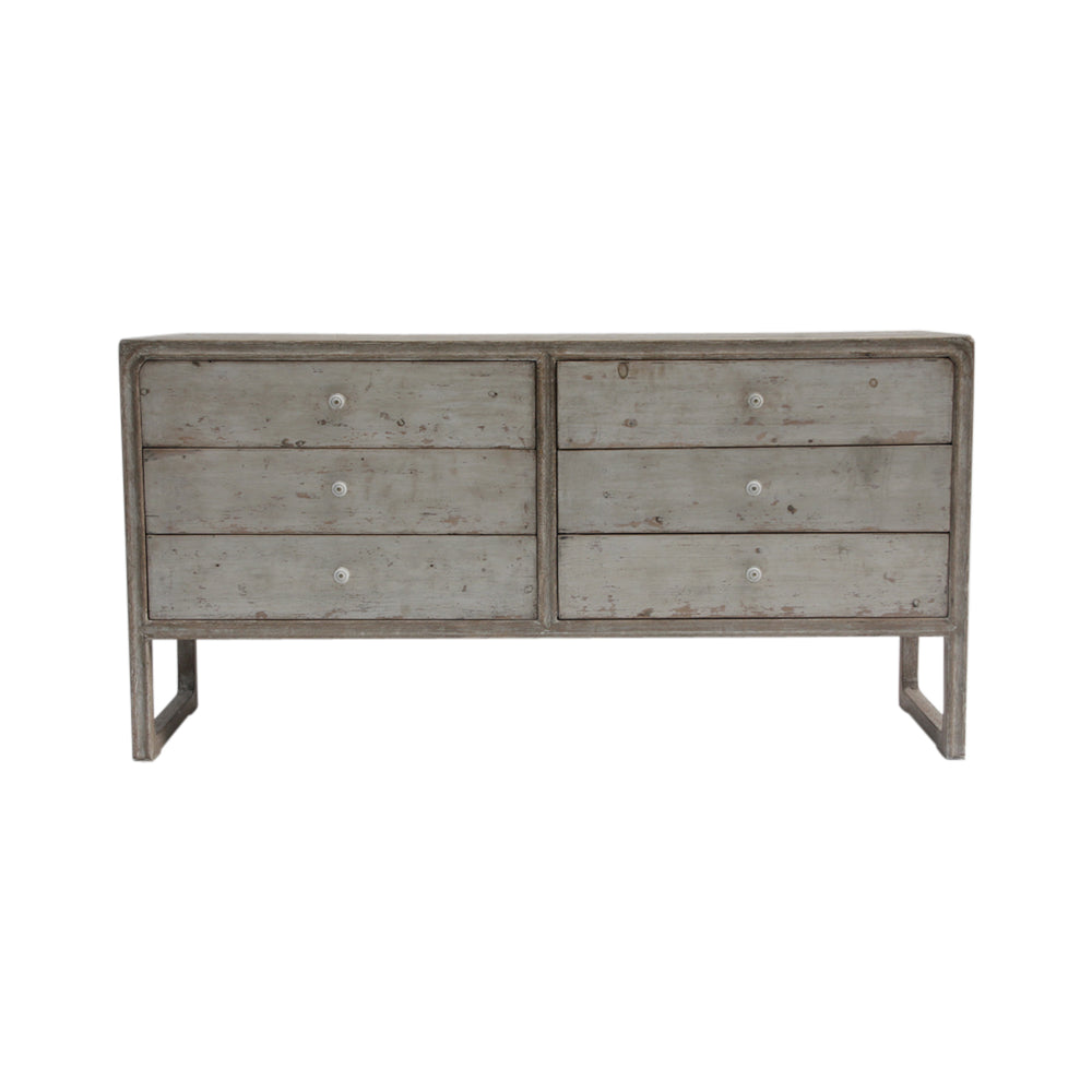 Lilys Peking Ming Sideboard With 6 Drawers Antique Off White 9080-W