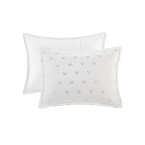 English Elm 4 Pcs Elegant Metallic Printed Plush Comforter Set For Full/Queen Beds With Cozy Throw Pillow B035P319890