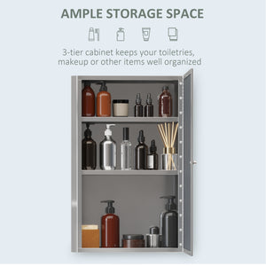 English Elm HOMCOM Slim Bathroom Storage Cabinet Narrow Freestanding Organizer with Drawers & Hidden Compartments Silver W2225P200845
