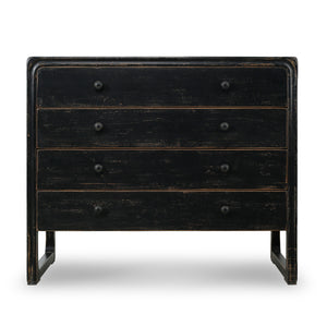 Lilys Peking Ming Side Table With 4 Drawers Antique Black Pre-Order Only 9081-BL