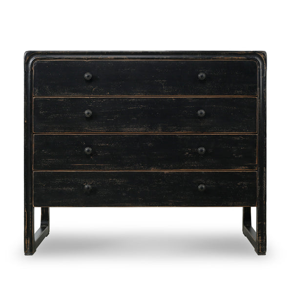 Lilys Peking Ming Side Table With 4 Drawers Antique Black Pre-Order Only 9081-BL