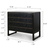 Lilys Peking Ming Side Table With 4 Drawers Antique Black Pre-Order Only 9081-BL