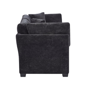 English Elm Christopher Knight Home® - 83.50" Modern Flared Arms Sofa with Chenille Upholstery, High-Density Cushions and Sturdy Legs Black N771P345835H