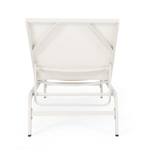 English Elm Christopher Knight Home® - FINN Chaise Lounge Set for Outdoor Patio – Aluminum Frame, Breathable Nylon Mesh, Handcrafted Comfort White 71041.00WHI