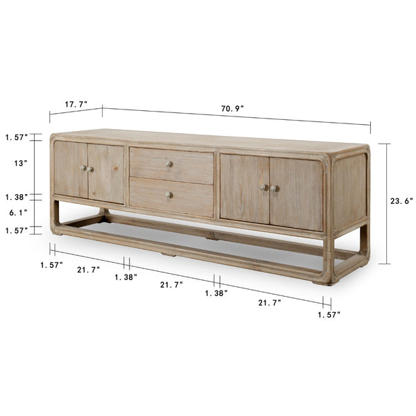Lilys Peking Ming Media Console With Drawers Weathered White Wash-12.5% Discount 9083-WS
