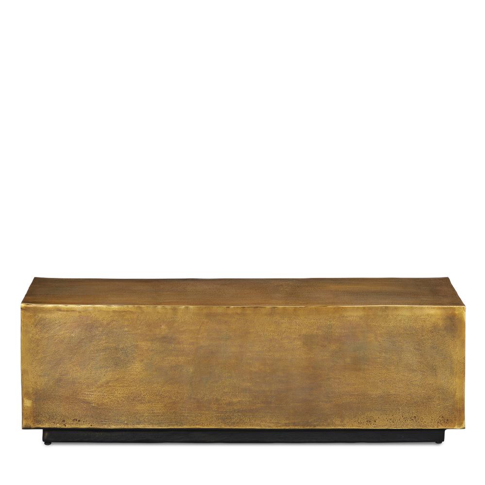 Jahnu Bench - Modern Antique Brass Cast Aluminum Bench with Unique Texture for Stylish Interiors