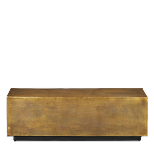 Jahnu Bench - Modern Antique Brass Cast Aluminum Bench with Unique Texture for Stylish Interiors