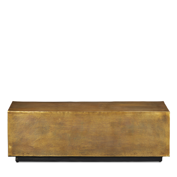 Jahnu Bench - Modern Antique Brass Cast Aluminum Bench with Unique Texture for Stylish Interiors