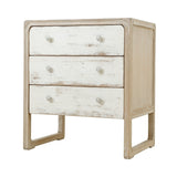 Lilys Reclaimed Wood Peking Side Table With 3 Drawers Antique Off White 9084-W