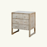 Lilys Reclaimed Wood Peking Side Table With 3 Drawers Antique Off White 9084-W