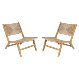 English Elm Christopher Knight Home® - Acacia Wood Outdoor Armless Lounge Chair Set Of 2 - Stylish Light Teak For Comfortable Patio Living N772P265277L
