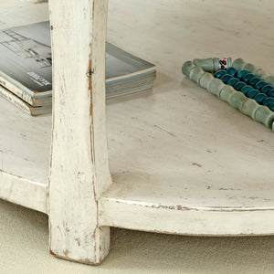 Lilys Amalfi Two Tones Round Coffee Table With Shelf Antique White 9085-W