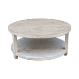 Lilys Amalfi Two Tones Round Coffee Table With Shelf Antique White 9085-W
