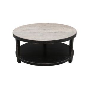 Lilys Amalfi Two Tones Round Coffee Table With Shelf Antique Black 9085-BL