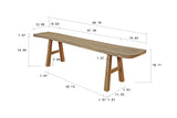 Lilys 65" Live Edge Walnut Wood Bench Natural(Size And Color Vary) 9086-NA
