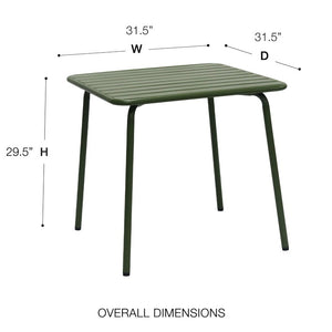 EuroStyle Rosco Outdoor Round Dining Table Powder Coated Steel Frame for Patio or Terrace Dark Green 90861-DKGRN