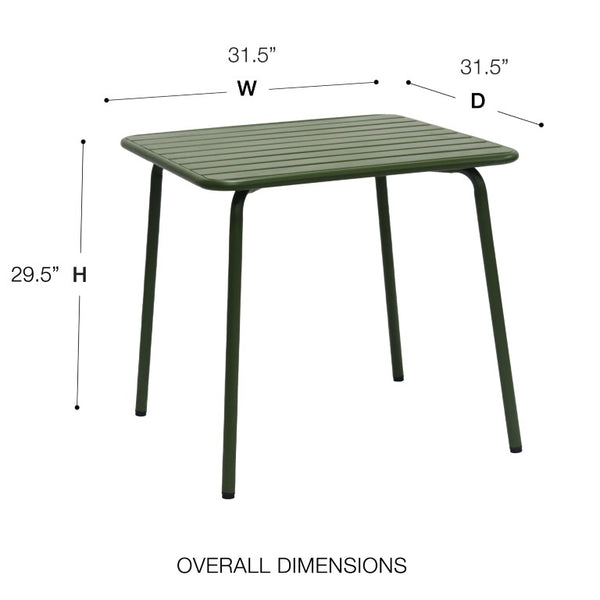 EuroStyle Rosco Outdoor Round Dining Table Powder Coated Steel Frame for Patio or Terrace Dark Green 90861-DKGRN