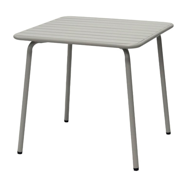 EuroStyle Rosco Outdoor Round Dining Table Powder Coated Steel Frame for Patio or Terrace Oyster Gray 90861-OYSGRY
