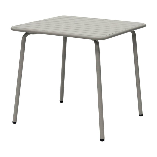 EuroStyle Rosco Outdoor Round Dining Table Powder Coated Steel Frame for Patio or Terrace Oyster Gray 90861-OYSGRY