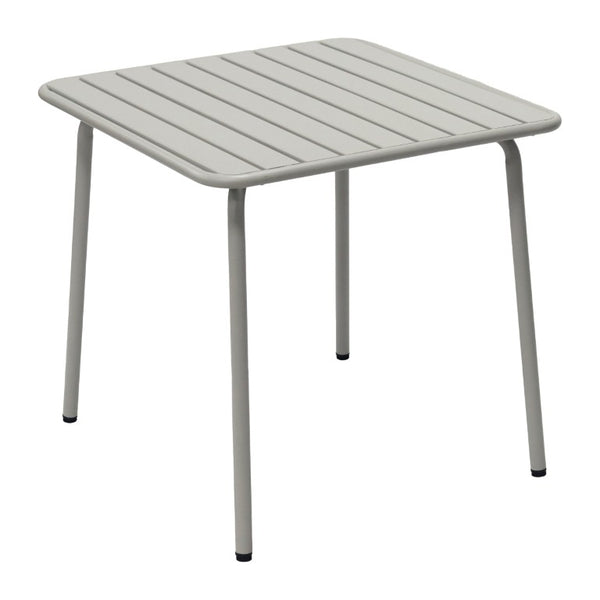 EuroStyle Rosco Outdoor Round Dining Table Powder Coated Steel Frame for Patio or Terrace Oyster Gray 90861-OYSGRY