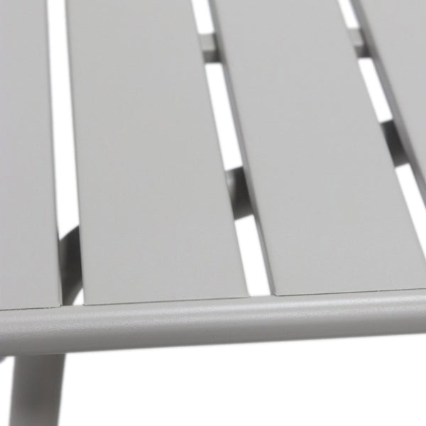 EuroStyle Rosco Outdoor Round Dining Table Powder Coated Steel Frame for Patio or Terrace Oyster Gray 90861-OYSGRY