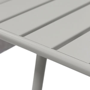 EuroStyle Rosco Outdoor Round Dining Table Powder Coated Steel Frame for Patio or Terrace Oyster Gray 90861-OYSGRY