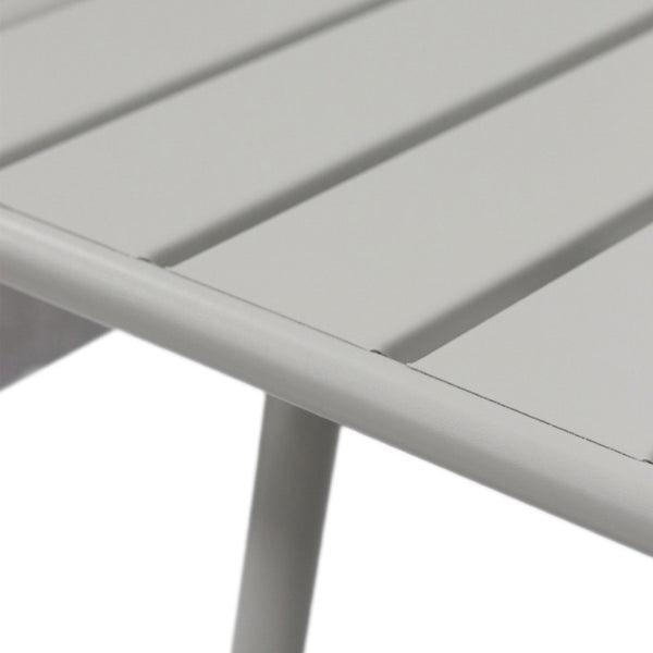 EuroStyle Rosco Outdoor Round Dining Table Powder Coated Steel Frame for Patio or Terrace Oyster Gray 90861-OYSGRY