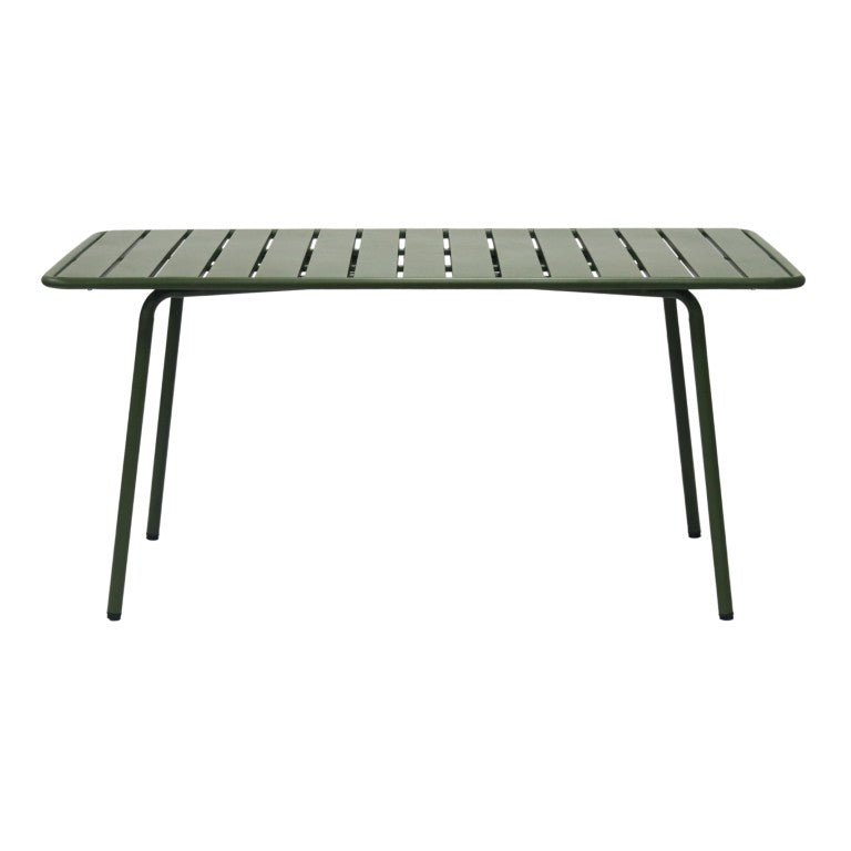 EuroStyle Rosco Outdoor Steel Dining Table Powder Coated Contract Grade Patio Seat Six Dark Green 90863-DKGRN