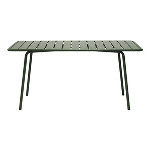 EuroStyle Rosco Outdoor Steel Dining Table Powder Coated Contract Grade Patio Seat Six Dark Green 90863-DKGRN