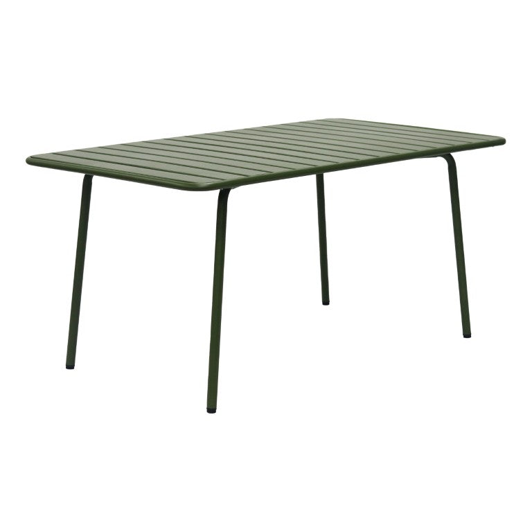 EuroStyle Rosco Outdoor Steel Dining Table Powder Coated Contract Grade Patio Seat Six Dark Green 90863-DKGRN