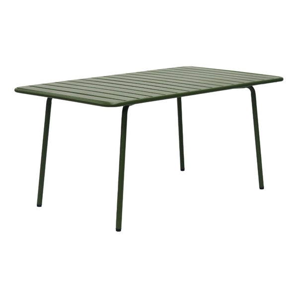 EuroStyle Rosco Outdoor Steel Dining Table Powder Coated Contract Grade Patio Seat Six Dark Green 90863-DKGRN