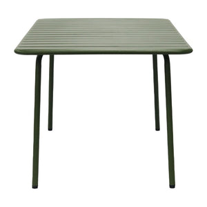 EuroStyle Rosco Outdoor Steel Dining Table Powder Coated Contract Grade Patio Seat Six Dark Green 90863-DKGRN