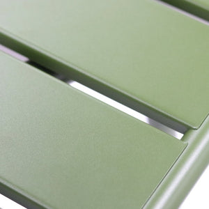 EuroStyle Rosco Outdoor Steel Dining Table Powder Coated Contract Grade Patio Seat Six Dark Green 90863-DKGRN