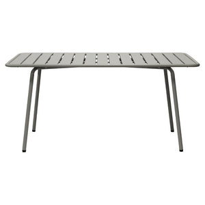 EuroStyle Rosco Outdoor Steel Dining Table Powder Coated Contract Grade Patio Seat Six Oyster Gray 90863-OYSGRY
