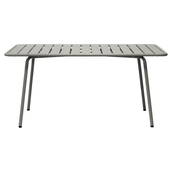 EuroStyle Rosco Outdoor Steel Dining Table Powder Coated Contract Grade Patio Seat Six Oyster Gray 90863-OYSGRY