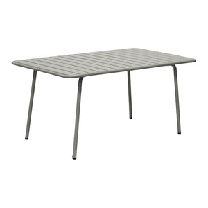 EuroStyle Rosco Outdoor Steel Dining Table Powder Coated Contract Grade Patio Seat Six Oyster Gray 90863-OYSGRY