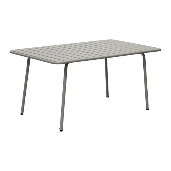 EuroStyle Rosco Outdoor Steel Dining Table Powder Coated Contract Grade Patio Seat Six Oyster Gray 90863-OYSGRY
