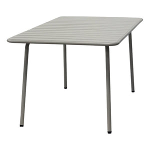 EuroStyle Rosco Outdoor Steel Dining Table Powder Coated Contract Grade Patio Seat Six Oyster Gray 90863-OYSGRY