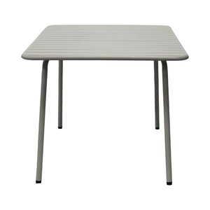 EuroStyle Rosco Outdoor Steel Dining Table Powder Coated Contract Grade Patio Seat Six Oyster Gray 90863-OYSGRY