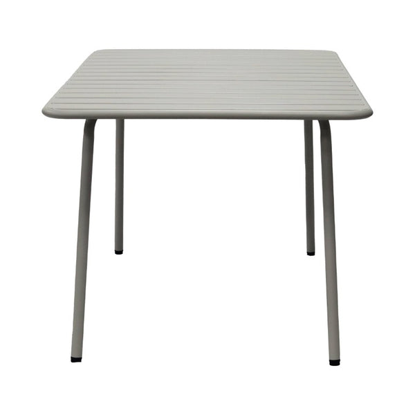 EuroStyle Rosco Outdoor Steel Dining Table Powder Coated Contract Grade Patio Seat Six Oyster Gray 90863-OYSGRY