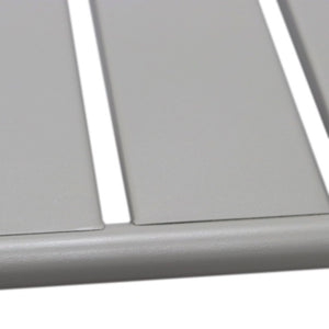EuroStyle Rosco Outdoor Steel Dining Table Powder Coated Contract Grade Patio Seat Six Oyster Gray 90863-OYSGRY