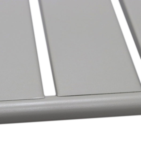 EuroStyle Rosco Outdoor Steel Dining Table Powder Coated Contract Grade Patio Seat Six Oyster Gray 90863-OYSGRY