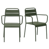 Rosco Outdoor Armchair in Dark Green - Set of 2 90865-DKGRN EuroStyle