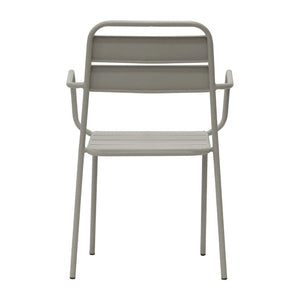 EuroStyle Rosco Stackable Steel Outdoor Armchair Set Powder Coated for Patio Dining Oyster Gray 90865-OYSGRY