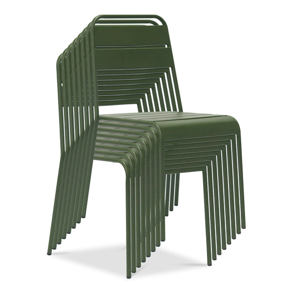 Rosco Outdoor Side Chair in Dark Green - Set of 2 90867-DKGRN EuroStyle