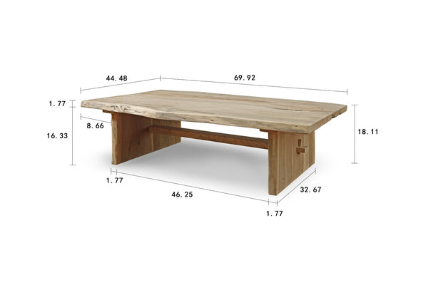 Lilys 69" Live Edge Walnut Wood Coffee Table Natural (Size And Color Vary) 9087-XL