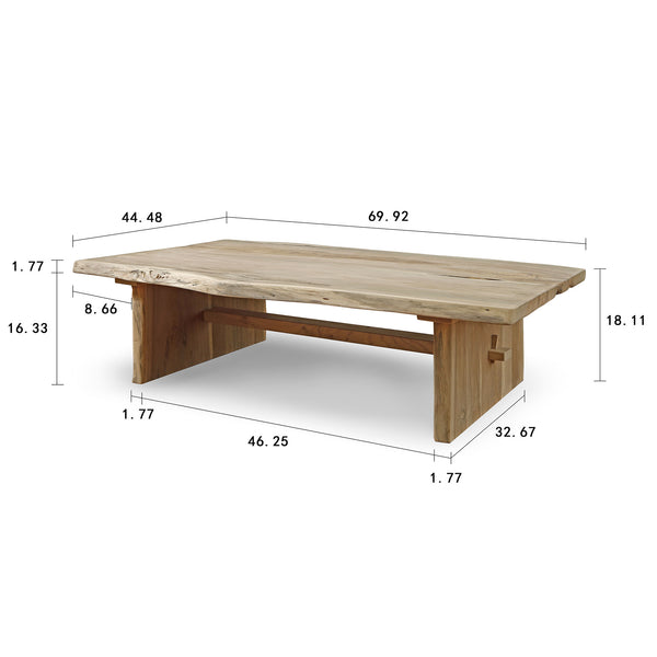 Lilys 69" Live Edge Walnut Wood Coffee Table Natural (Size And Color Vary) 9087-XL