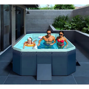 English Elm 1.8m Rigid Pvc Foldable Pool No Pump Needed Backyard Patio Garden Summer Cool Down W2710P305062
