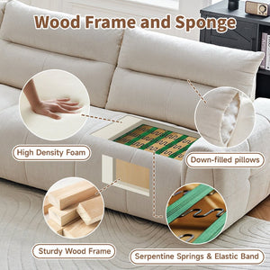 English Elm Premium Chenille High-back Sofa Solid Hardwood Frame Ergonomic Seat for Spacious Living Beige W1765S00137