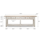 Lilys Amalfi Two Tones Console Table With 6 Drawers 110X19X35H Make To Order Eta 3-6 Month 9088-XL